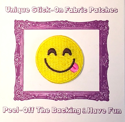 SMILING EMOJI STICK-ON FABRIC PATCH